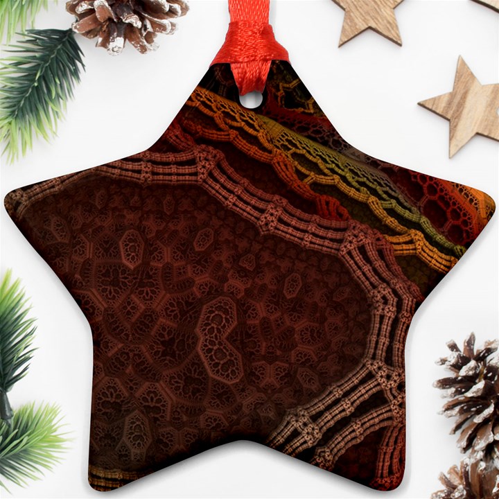 Fractal Pattern Geometric Pattern Disintegration Star Ornament (Two Sides)