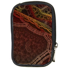 Fractal Pattern Geometric Pattern Disintegration Compact Camera Leather Case by Ravend