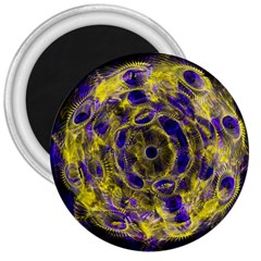 Fractal Glowing Kaleidoscope 3  Magnets by Ravend