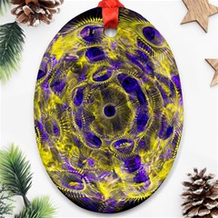 Fractal Glowing Kaleidoscope Ornament (oval) by Ravend