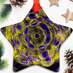 Fractal Glowing Kaleidoscope Ornament (star) by Ravend