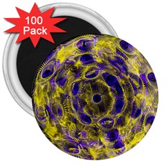 Fractal Glowing Kaleidoscope 3  Magnets (100 Pack) by Ravend