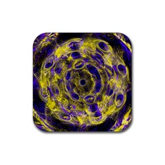 Fractal Glowing Kaleidoscope Rubber Coaster (square) by Ravend