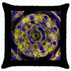 Fractal Glowing Kaleidoscope Throw Pillow Case (black) by Ravend