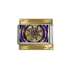 Fractal Glowing Kaleidoscope Gold Trim Italian Charm (9mm) by Ravend