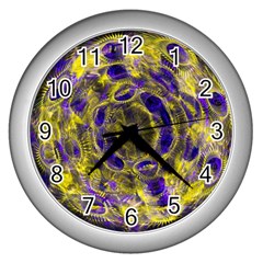 Fractal Glowing Kaleidoscope Wall Clock (silver) by Ravend