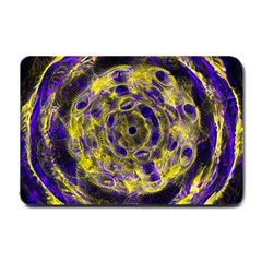 Fractal Glowing Kaleidoscope Small Doormat by Ravend