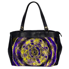 Fractal Glowing Kaleidoscope Oversize Office Handbag (2 Sides) by Ravend