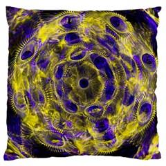 Fractal Glowing Kaleidoscope Large Cushion Case (two Sides) by Ravend