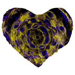 Fractal Glowing Kaleidoscope Large 19  Premium Heart Shape Cushions by Ravend