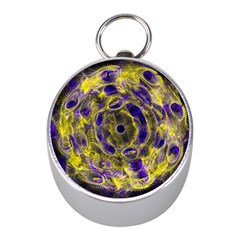 Fractal Glowing Kaleidoscope Mini Silver Compasses by Ravend