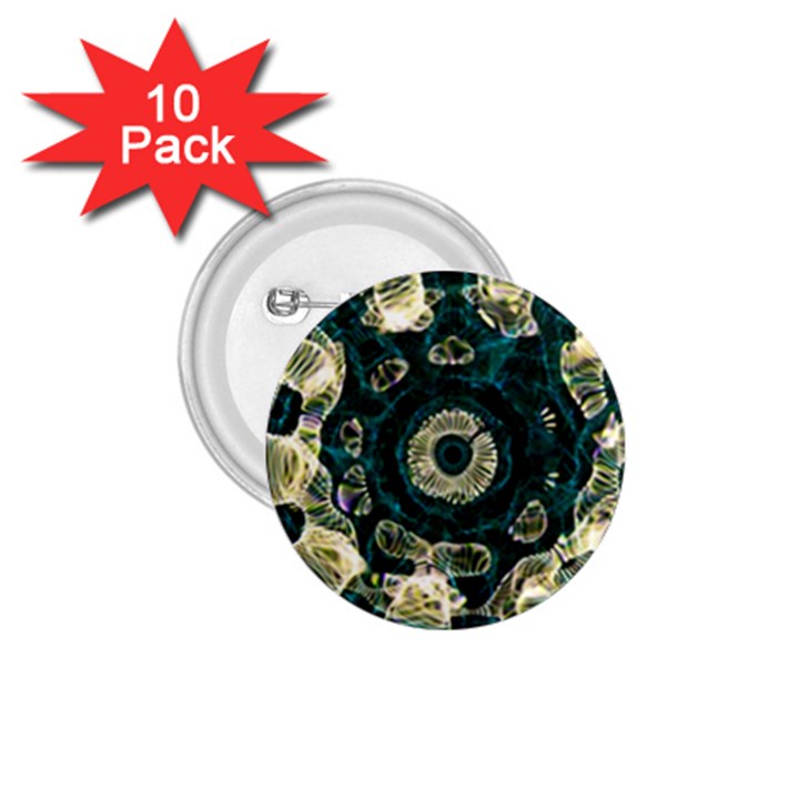 Fractal Glowing Kaleidoscope Wallpaper Art Design 1.75  Buttons (10 pack)