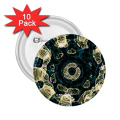 Fractal Glowing Kaleidoscope Wallpaper Art Design 2 25  Buttons (10 Pack)  by Ravend