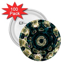 Fractal Glowing Kaleidoscope Wallpaper Art Design 2 25  Buttons (100 Pack)  by Ravend