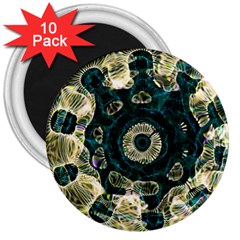 Fractal Glowing Kaleidoscope Wallpaper Art Design 3  Magnets (10 Pack)  by Ravend