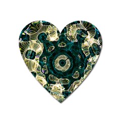 Fractal Glowing Kaleidoscope Wallpaper Art Design Heart Magnet by Ravend