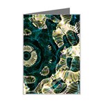 Fractal Glowing Kaleidoscope Wallpaper Art Design Mini Greeting Card Left