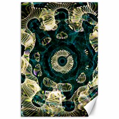 Fractal Glowing Kaleidoscope Wallpaper Art Design Canvas 24  X 36  by Ravend