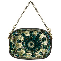 Fractal Glowing Kaleidoscope Wallpaper Art Design Chain Purse (one Side) by Ravend