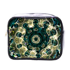 Fractal Glowing Kaleidoscope Wallpaper Art Design Mini Toiletries Bag (one Side) by Ravend