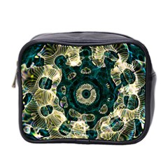 Fractal Glowing Kaleidoscope Wallpaper Art Design Mini Toiletries Bag (two Sides) by Ravend