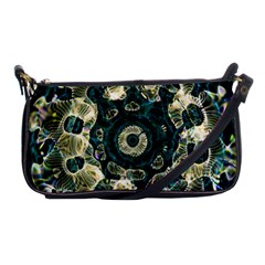 Fractal Glowing Kaleidoscope Wallpaper Art Design Shoulder Clutch Bag by Ravend