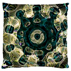 Fractal Glowing Kaleidoscope Wallpaper Art Design Large Cushion Case (one Side) by Ravend