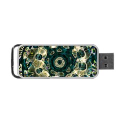 Fractal Glowing Kaleidoscope Wallpaper Art Design Portable Usb Flash (one Side) by Ravend