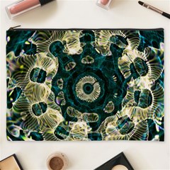 Fractal Glowing Kaleidoscope Wallpaper Art Design Cosmetic Bag (xxxl) by Ravend