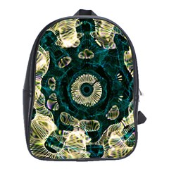 Fractal Glowing Kaleidoscope Wallpaper Art Design School Bag (xl) by Ravend