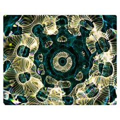 Fractal Glowing Kaleidoscope Wallpaper Art Design Double Sided Flano Blanket (medium) by Ravend