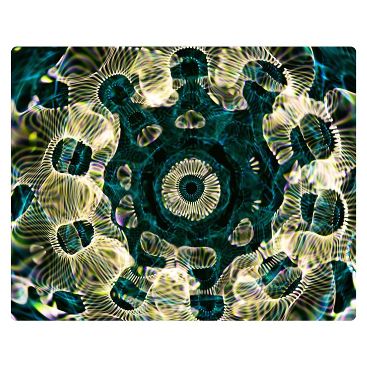 Fractal Glowing Kaleidoscope Wallpaper Art Design Double Sided Flano Blanket (Medium)