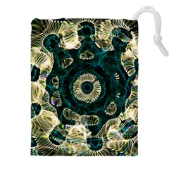 Fractal Glowing Kaleidoscope Wallpaper Art Design Drawstring Pouch (5xl) by Ravend