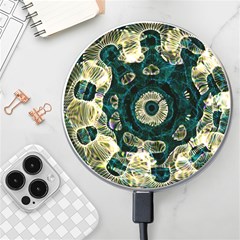 Fractal Glowing Kaleidoscope Wallpaper Art Design Wireless Charger by Ravend