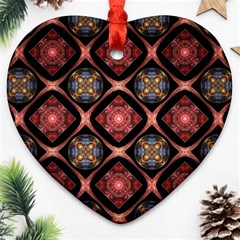 Background Pattern Geometric Wallpaper Seamless Heart Ornament (two Sides) by Ravend