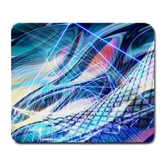 Background Neon Geometric Cubes Colorful Lights Large Mousepad by Ravend