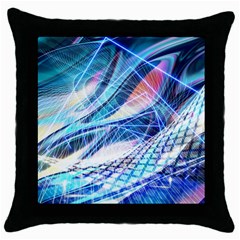 Background Neon Geometric Cubes Colorful Lights Throw Pillow Case (Black)