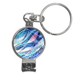 Background Neon Geometric Cubes Colorful Lights Nail Clippers Key Chain