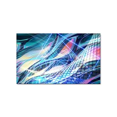 Background Neon Geometric Cubes Colorful Lights Sticker (Rectangular)