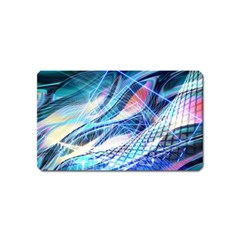 Background Neon Geometric Cubes Colorful Lights Magnet (name Card) by Ravend