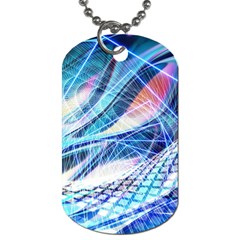 Background Neon Geometric Cubes Colorful Lights Dog Tag (One Side)