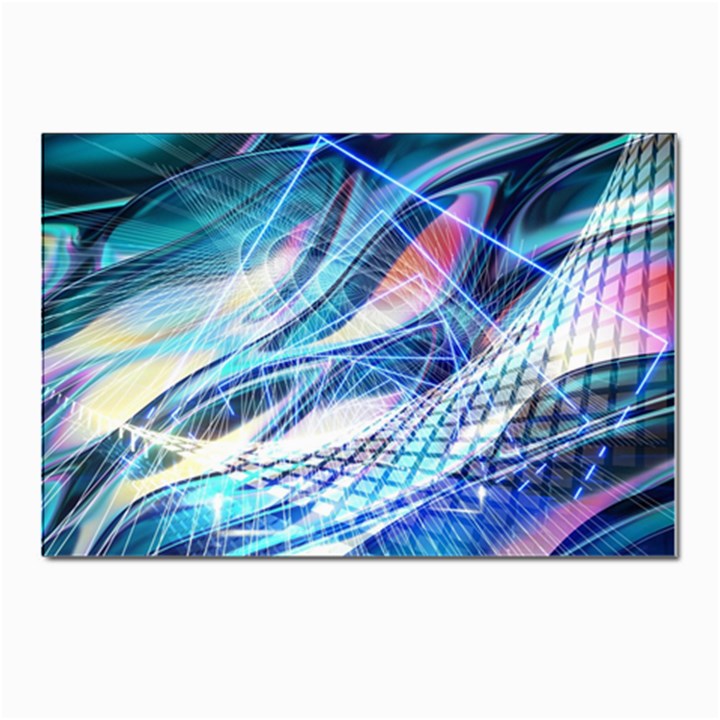 Background Neon Geometric Cubes Colorful Lights Postcard 4 x 6  (Pkg of 10)