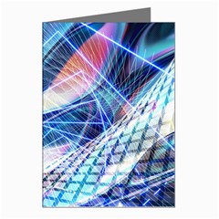 Background Neon Geometric Cubes Colorful Lights Greeting Cards (Pkg of 8)