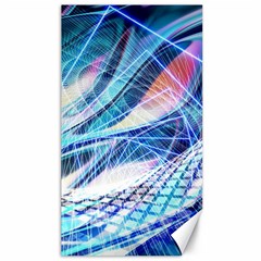 Background Neon Geometric Cubes Colorful Lights Canvas 40  X 72  by Ravend