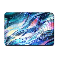 Background Neon Geometric Cubes Colorful Lights Small Doormat