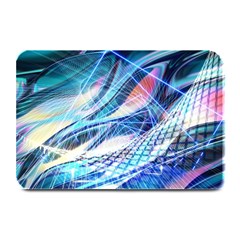 Background Neon Geometric Cubes Colorful Lights Plate Mats