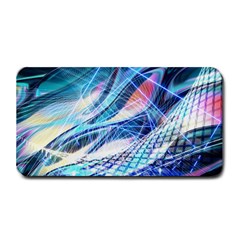 Background Neon Geometric Cubes Colorful Lights Medium Bar Mat by Ravend