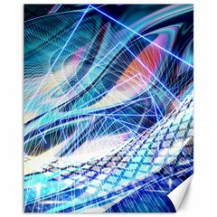 Background Neon Geometric Cubes Colorful Lights Canvas 11  X 14  by Ravend