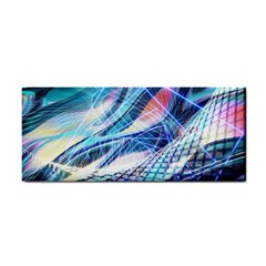 Background Neon Geometric Cubes Colorful Lights Hand Towel