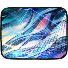 Background Neon Geometric Cubes Colorful Lights Fleece Blanket (mini) by Ravend